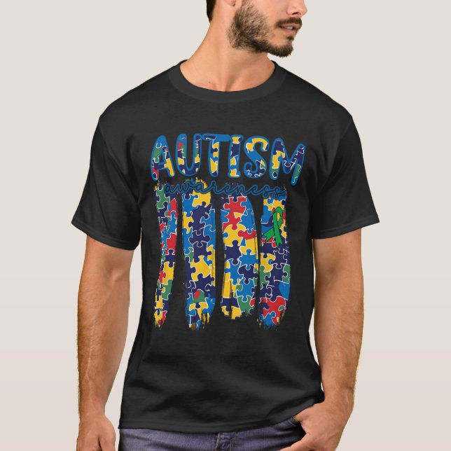 Camiseta Autismo Espectro de Consciência Brushaft Quebra-ca (Frente)