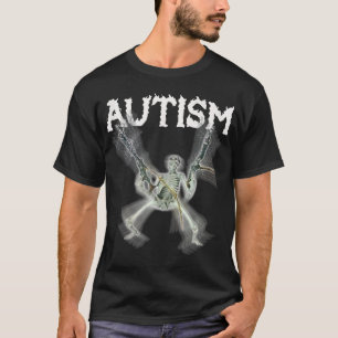 Camiseta Autismo Esqueleto Memória Homens Engraçados Mulher