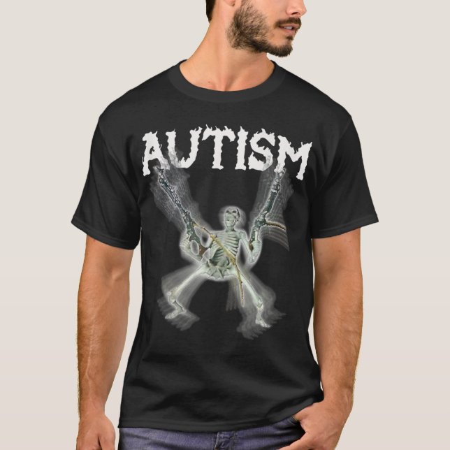 Camiseta Autismo Esqueleto Memória Homens Engraçados Mulher (Frente)