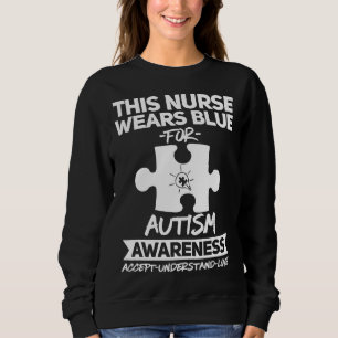 Camiseta Autismo-Esta Enfermeira Veste Azul Para A Consciên