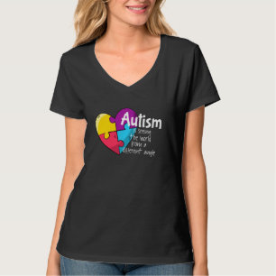 Camiseta Autismo Está Vendo O Mundo De Um Ângulo Diferente