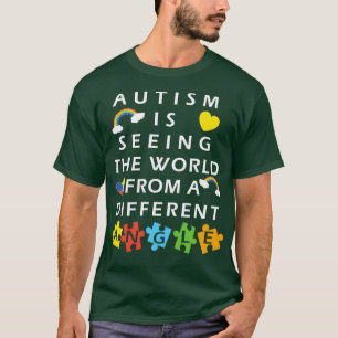 Camiseta Autismo Está Vendo O Mundo De Um Ângulo Diferente