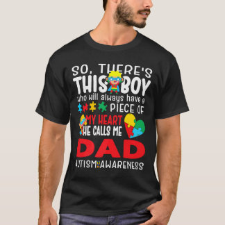 Camiseta Autismo-Este Menino Me Chama de Super Pai Coração 
