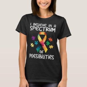 Camiseta Autismo Eu acredito num espectro de possibilidades