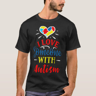 Camiseta Autismo - Eu Amo Alguém Com Autismo  Suporte ao Au