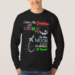 Camiseta Autismo-Eu Amo Meu Avô Com Autismo À Lua