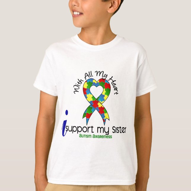 Camiseta Autismo eu apoio minha irmã (Frente)