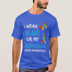 Camiseta Autismo Eu Visto Azul Para Meu Avô, Grande Consci