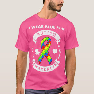 Camiseta Autismo Eu Visto Azul Para Uma Costela Quebra-cabe