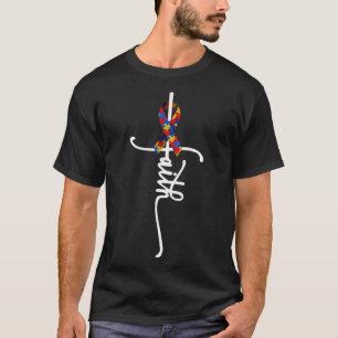 Camiseta Autismo Faith Cross Autismo Presente Autismo Autis