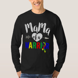 Camiseta Autismo Família  Mamãe De Um Guerreiro  Mulheres C