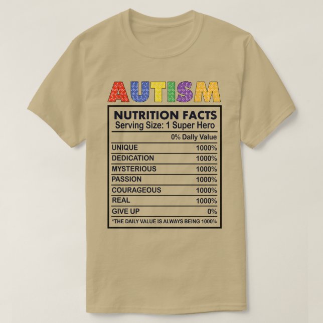 Camiseta Autismo Fatos Nutricionais (Frente do Design)