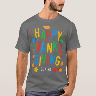 Camiseta Autismo Feliz Ação de Graças Autismo Sensibilizaçã