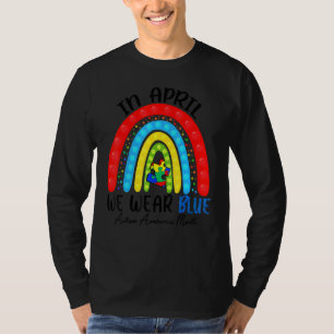 Camiseta Autismo Fidget Rainbow Em Abril Nós Vestimos Azul