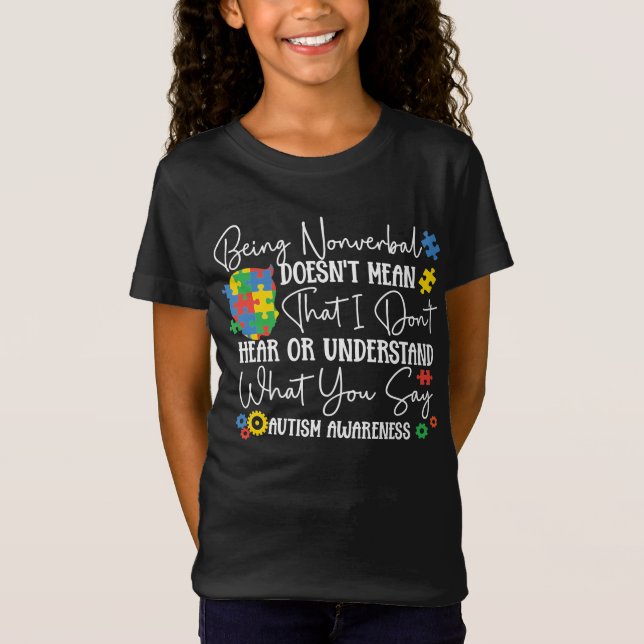 Camiseta Autismo Filho Filha Filha Não-verbal não significa (Frente)