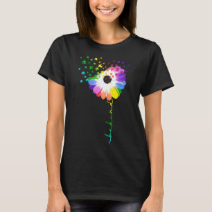 Camiseta Autismo-Flor Margarida Dandelion Seja Gentil Engra