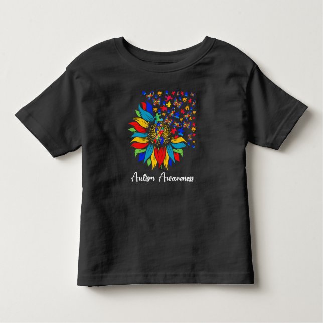 Camiseta Autismo Girassol Dia da Consciência do Amor Faixa  (Frente)