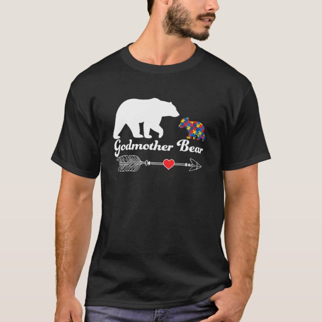 Camiseta Autismo Godmme Bear Autismo Dia da Consciência Aut (Frente)