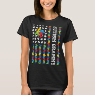 Camiseta Autismo Grammy Americano Flag Autism Awarness