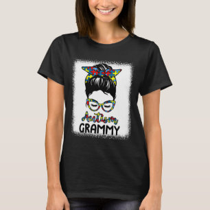 Camiseta Autismo Grammy Messy Bun Explodiu Autismo Consciên