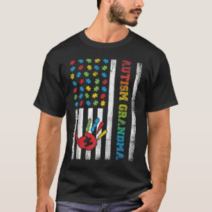 Camiseta Autismo GrandMa American Flag Autism Awarness Ragl
