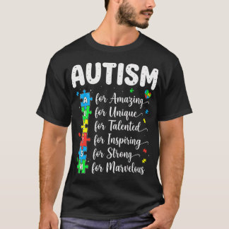 Camiseta Autismo Incrível Único Talentoso Inspirador Forte