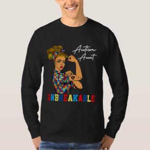 Camiseta Autismo Inseparável Tia Forte Damas Autistas Aut