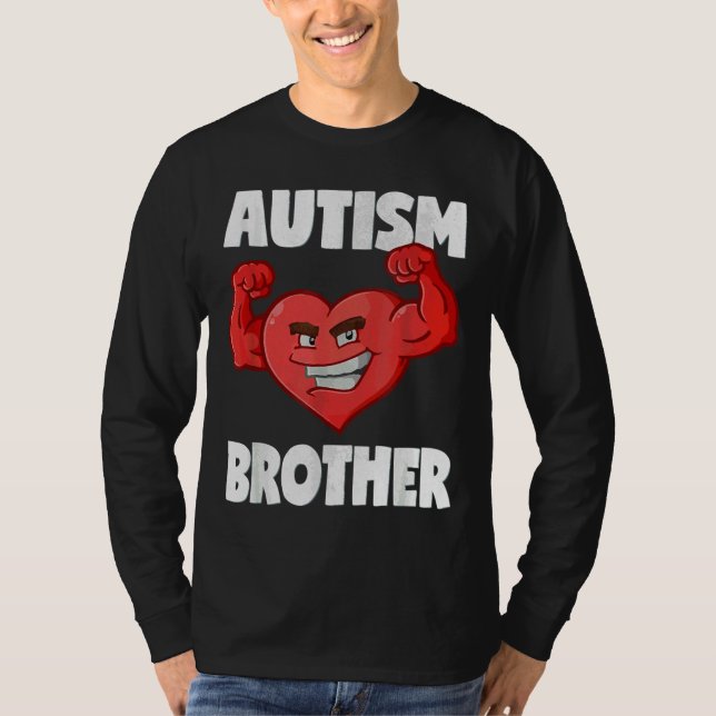 Camiseta Autismo Irmão Coração Forte Sensibilização dos Irm (Frente)