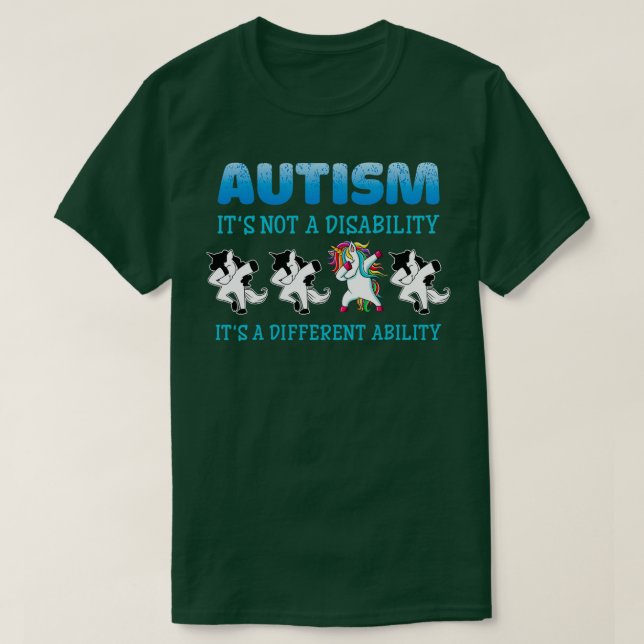 Camiseta Autismo itx27s não é uma deficiência itx27s difere (Frente do Design)