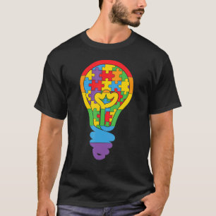 Camiseta Autismo Lightbulb Quebra-cabeça