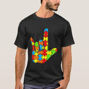 Camiseta Autismo Linguagem de Sinais de Amor Suporte à Cons