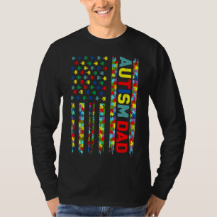 Camiseta Autismo Mãe Afetou Bandeira Americana Autism Aware