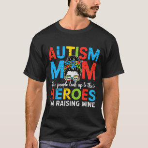 Camiseta Autismo Mãe Aumentando O Herói Autismo Sensibiliza