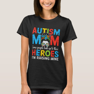Camiseta Autismo Mãe Aumentando O Herói Autismo Sensibiliza