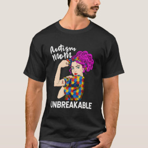 Camiseta Autismo Mãe Autismo Inseparável Quebra-cabeça Ribb