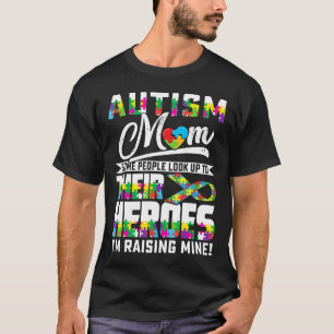 Camiseta Autismo-Mãe Autismo Meu Filho É Meu Herói Conscien