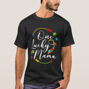 Camiseta Autismo-Mãe Autista  Uma Mamãe Sortuda Conscientiz
