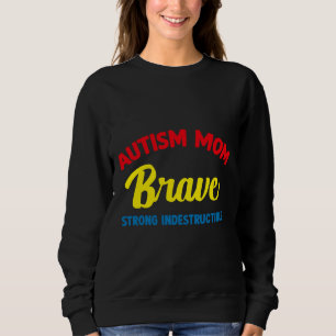 Camiseta Autismo Mãe Brave Forte Indestrutível Promovido A