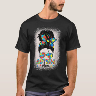 Camiseta Autismo Mãe Conscientização Mensagem Bun Óculos So