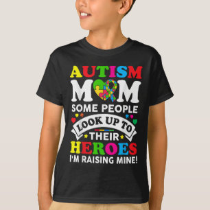 Camiseta Autismo Mãe Criando Heróis Autismo Mãe Criança de 