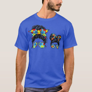 Camiseta Autismo Mãe E Criança Viva Má Manhã Óculos De Sol 