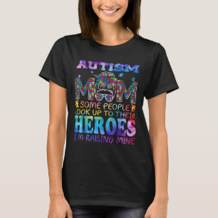 Camiseta Autismo Mãe Levantando Herói Bagunça Mensagem Bun