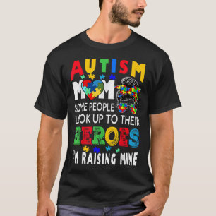 Camiseta Autismo Mãe Levantando Herói Bagunça Mensagem Bun