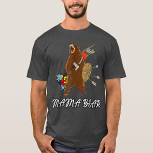 Camiseta Autismo Mãe Mãe Bear Autismo Quebra-cabeça Premium