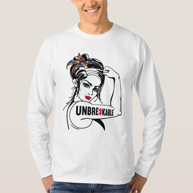 Camiseta Autismo Mãe Mãe Mãe Mãe Inseparável Rosie The (Frente)