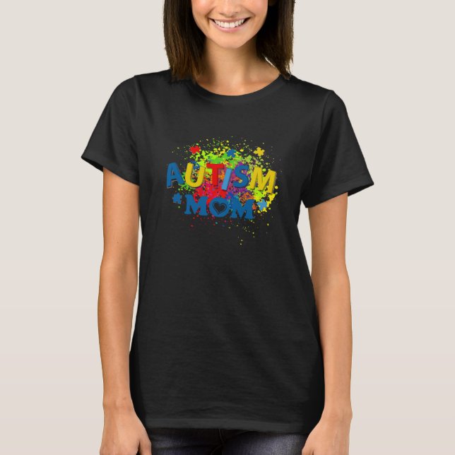 Camiseta Autismo Mãe Mãe Quebra-cabeça de Girassol Piece Au (Frente)