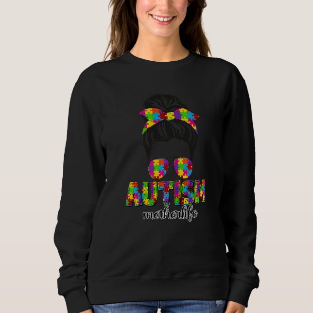 Camiseta Autismo Mãe Mensageira Quebra-cabeça Sol Óculos So (Frente)