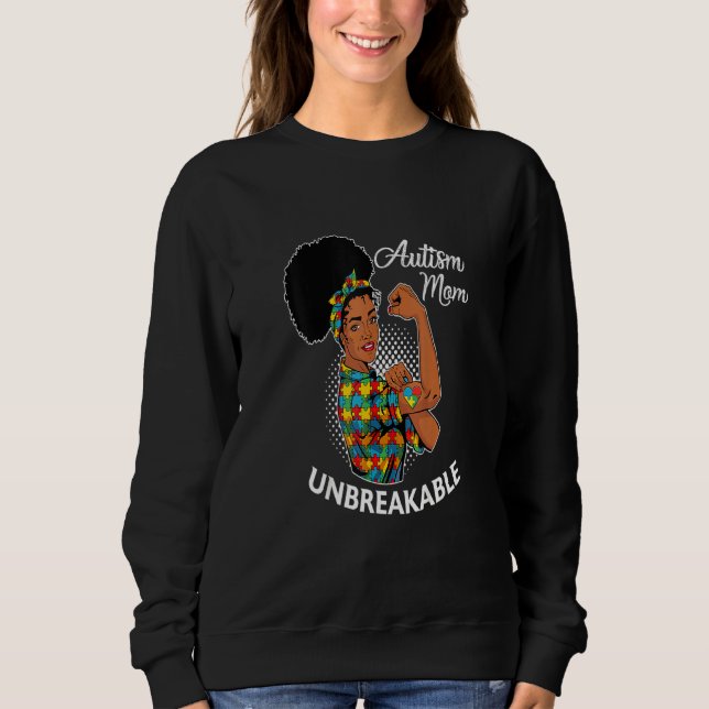 Camiseta Autismo Mãe Mulher Negra Inseparável Awarenes Auti (Frente)