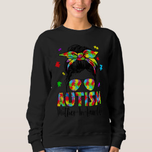 Camiseta Autismo Mãe Na Lei Mensageira Quebra-cabeça Sol