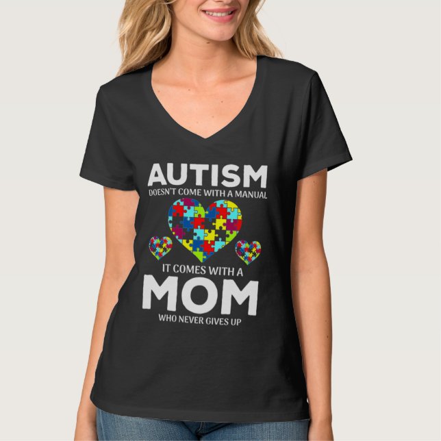 Camiseta Autismo Mãe Nunca Desiste (Frente)